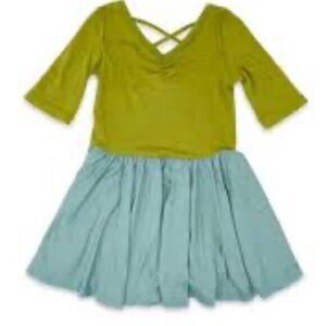 NWT Dot Dot Smile Toddler Girls Blue/Green Ballerina Dress - Size 2T